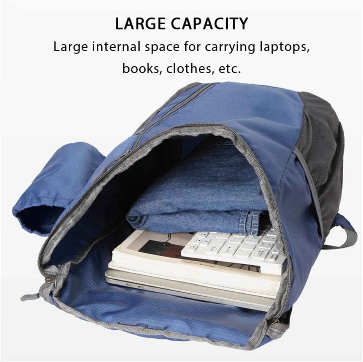 Portable Foldable Backpack Folding Mountaineering Bag, Ultralight Outdoor Cycling Rucksack, Travel Hiking Knapsack (Black) - Image 9